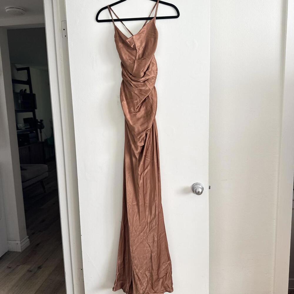 Shona Joy La Lune Lace Back Maxi Dress - Copper - Picture 4 of 8